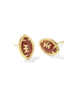 Football Stud Earrings in Gold