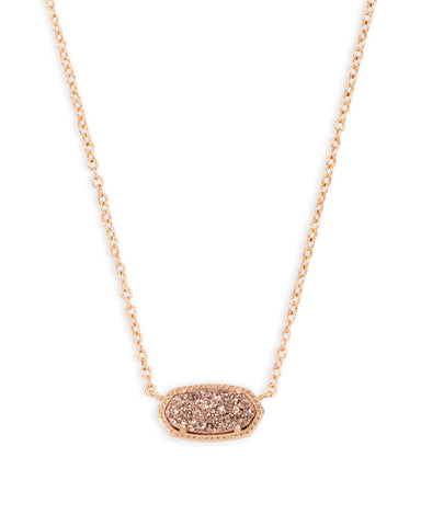 Elisa 20" Pendant Necklace in Rose Gold Druzy