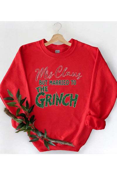 Mrs Clause and Grinch Sweatshirt