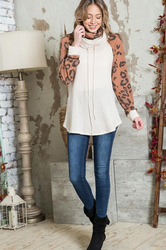 Morgan Leopard Mockneck