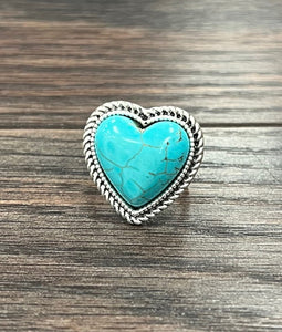 Turquoise Heart Ring