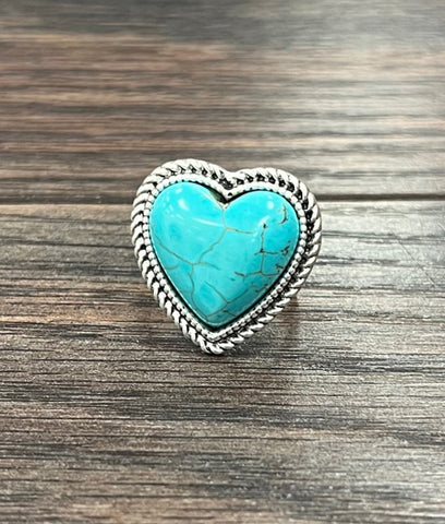 Turquoise Heart Ring