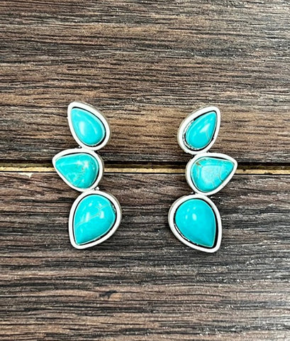 Turquoise Ear Climbers