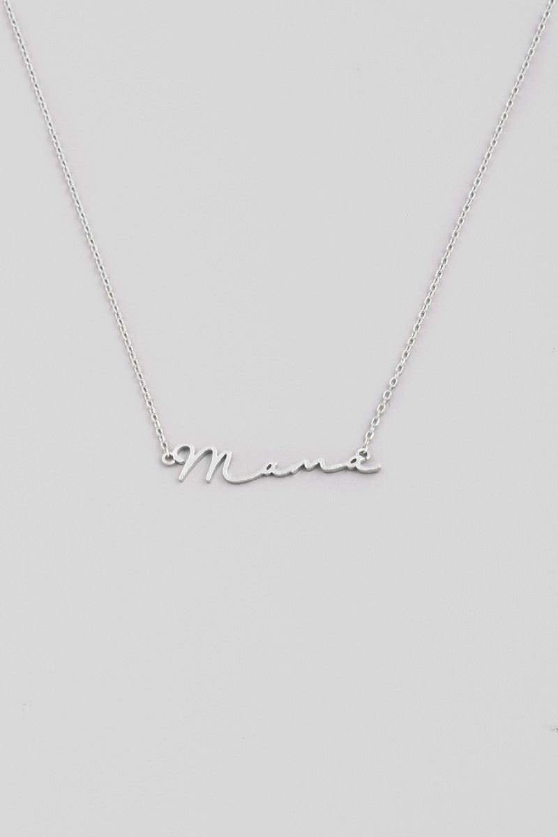 Mama Handwritten Necklace in Silver
