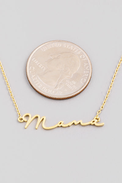 Mama Handwritten Necklace in Gold