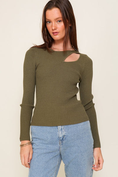 Cut Out Long Sleeve Sweater