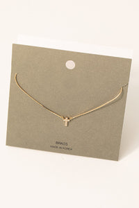 Pave Cross Necklace in Gold