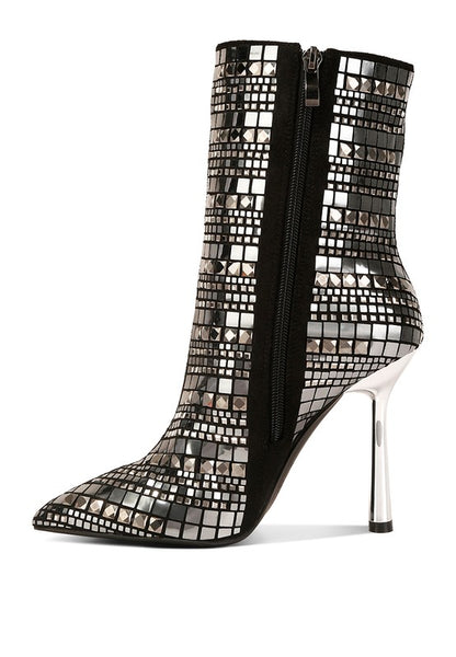 Miley Mirror Embellished Stiletto Boots