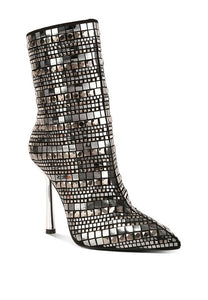 Miley Mirror Embellished Stiletto Boots