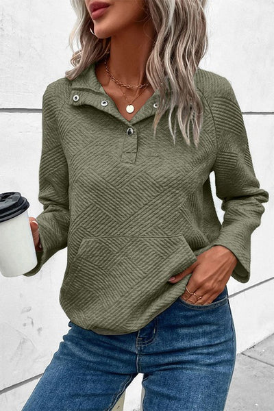 Talia Textured Pullover in Green