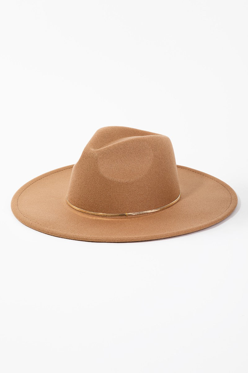 Bri Flat Brim Hat in Tan