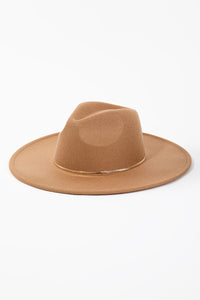 Bri Flat Brim Hat in Tan