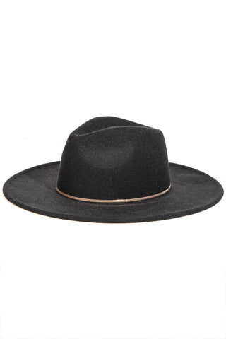 Bri Flat Brim Hat in Black