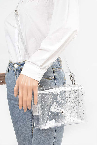 Rhinestone Cleared Crossbody Stadium Bag