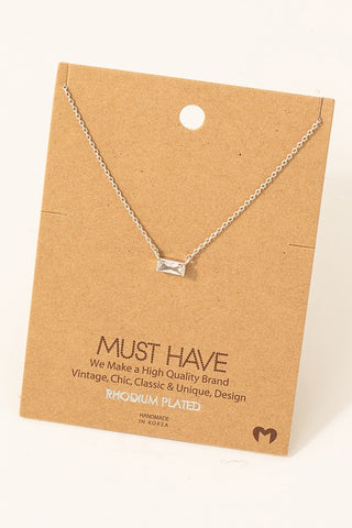 Sloan Solitare Necklace in Silver
