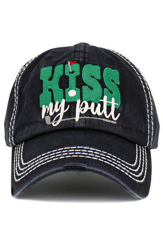 Kiss My Putt Hat in Black