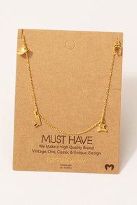 Cowboy Charm Necklace in Gold