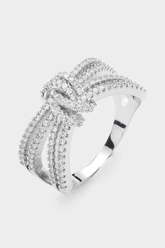 Perfection Pave Tie Know Ring