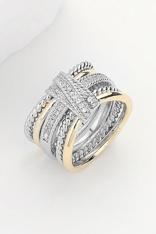 Taylor Two Tone Crossover Ring