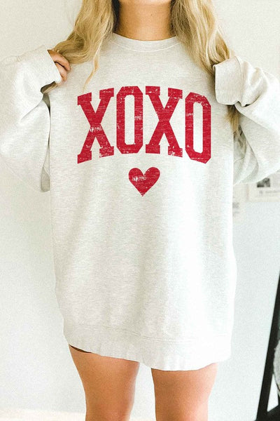 XOXO LOVE HEART VALENTINES OVERSIZED SWEATSHIRT