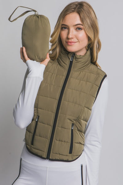 Olivia Olive Puffer Vest
