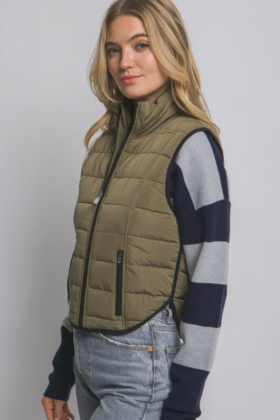 Olivia Olive Puffer Vest