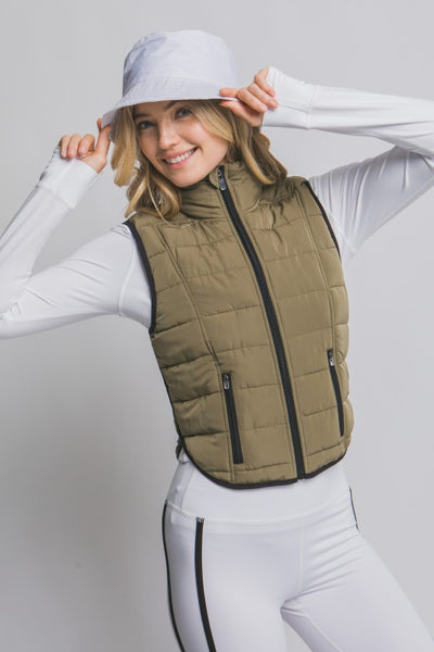 Olivia Olive Puffer Vest