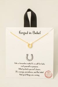 Lucky Horseshoe Necklace in Gold