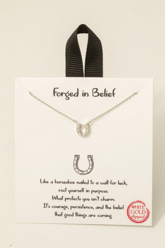 Lucky Horseshoe Necklace in Silver