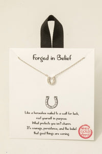 Lucky Horseshoe Necklace in Silver