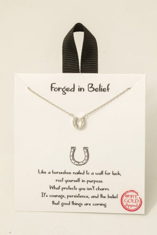 Lucky Horseshoe Necklace in Silver