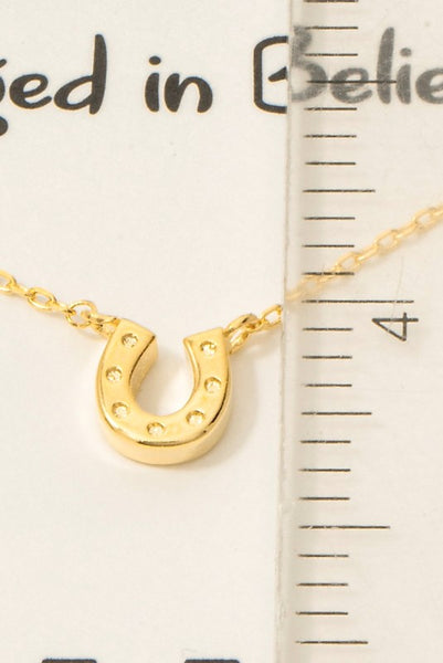 Lucky Horseshoe Necklace in Gold