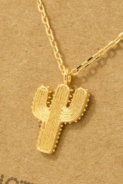 Cactus Necklace in Gold