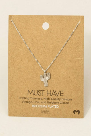 Cactus Necklace in Silver