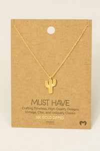 Cactus Necklace in Gold