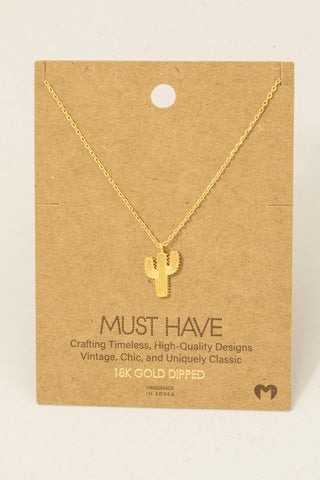 Cactus Necklace in Gold