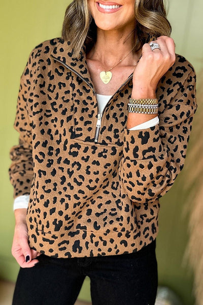 Carolyn Leopard Pullover