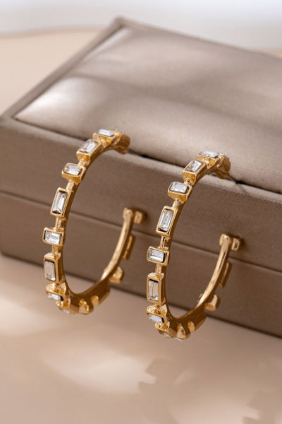 Night Out Baguette Hoop Earrings