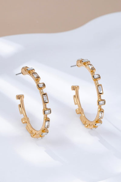Night Out Baguette Hoop Earrings