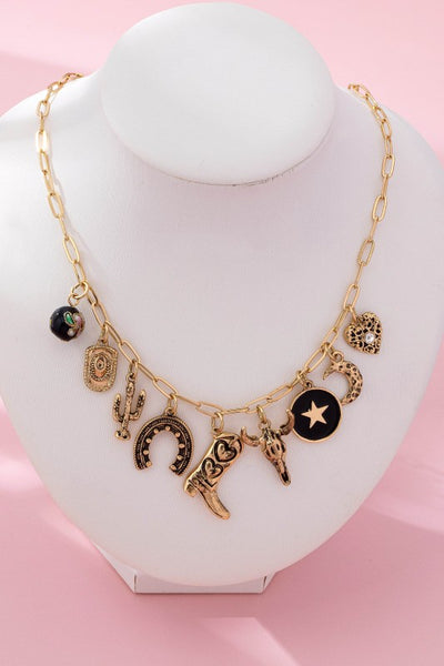 Western Gold Charm Necklace