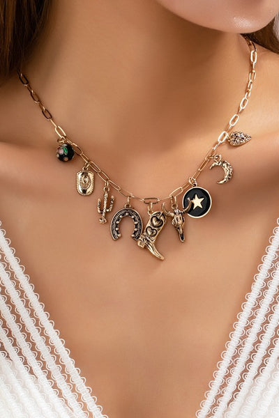 Western Gold Charm Necklace