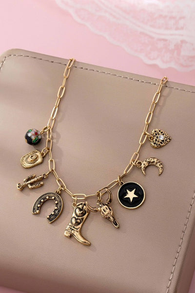 Western Gold Charm Necklace