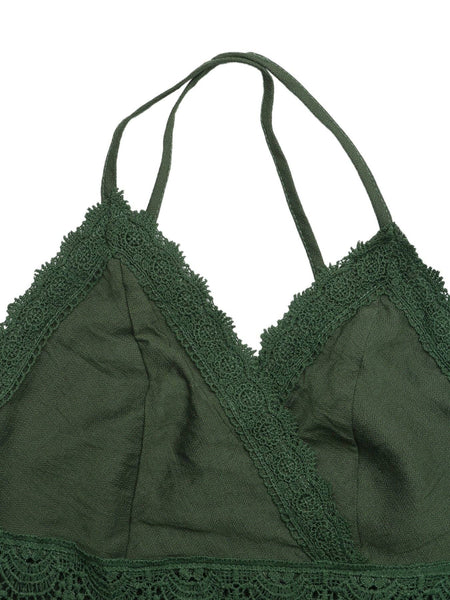 Ella Emerald Boho Lace Maxi Dress