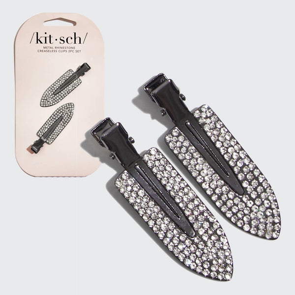 KITSCH - Metal Rhinestone Creaseless Clips 2pc Set