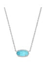 Elisa Short Pendant Necklace in Silver Turquoise Magnesite