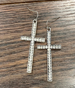 Cross Earrings in Clear