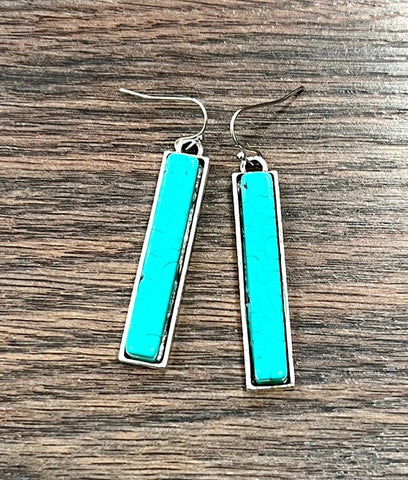 Bryn Turquoise Bar Earrings