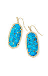 Elle Drop Earring in Gold Bronze Veined Turquoise