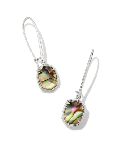 Daphne Wire Drop Earrings in Silver Abalone