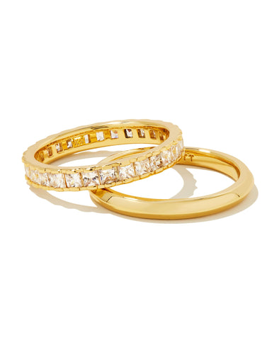 Ella Ring Set of 2 in Gold Size 7